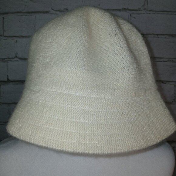 VINTAGE WOOL BLEND BUCKET HAT , CREAM COLOR, WOMENS , OSFA - Picture 1 of 5